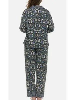 Vera Bradley women's notch collar pajama set in the Enchanted Woodland pattern thumbnail 2