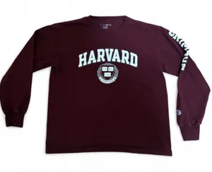 Champion y2K VTG Harvard Crimson 100% Cotton Long Sleeve Tee sz Youth M (Women's Small) thumbnail 1