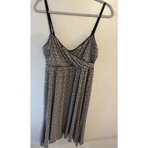 Vintage Max Studio Y2K Tank Slip Dress Slinky Sz.Medium~Made In USA~Black/Beige thumbnail 2