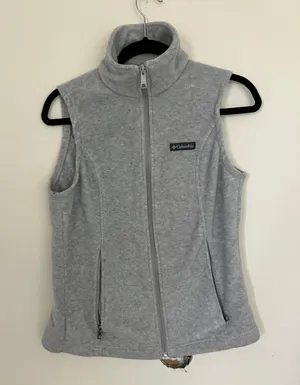 Gray Fleece Full Zip Fall Spring Vest thumbnail 2