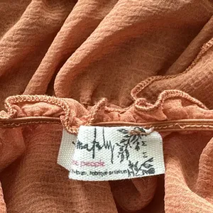 Free People Intimately M Ruffle Cinched Flutter Sleeve Bodysuit Burnt Orange thumbnail 3