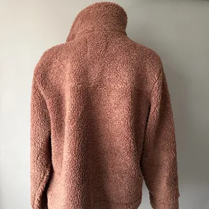 Lucky Brand Women’s Fleece Teddy Brown Jacket Oversized Cozy Comfy thumbnail 4