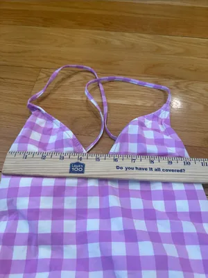 J.Crew one piece lace up back oversized Matte gingham swimsuit size 4. thumbnail 2