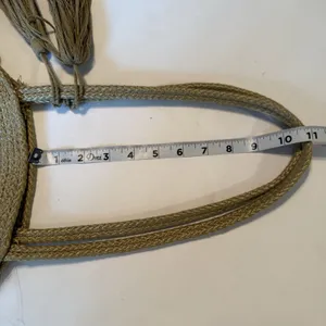 Magid‎ Large Round Bag Jute Tote Beach Purse Tassels Woven Boho Travel Excellent thumbnail 10