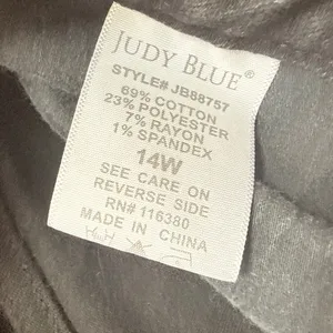 Womens Judy blue High Rise Skinny Jeans Faded Black Denim 14W JB88757 thumbnail 3