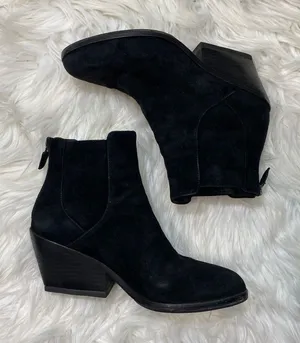 Eileen Fisher Peter Black Suede Ankle Boots Booties size 6.5 thumbnail 1