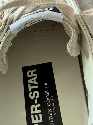 Golden Goose Off-White Leather Superstar Sneaker with Gold star thumbnail 4