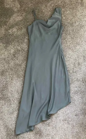 Lulus Sage Green Asymmetrical Midi Dress thumbnail 3