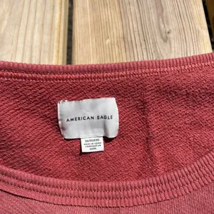 American Eagle Sweatshirt Lightweight Crew Neck Cropped Terracotta Red Orange XL thumbnail 4