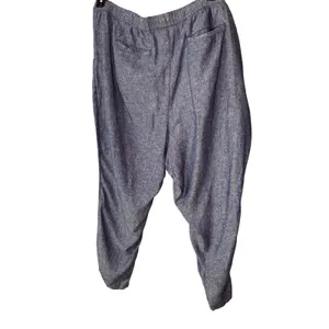 Old Navy Womens‎ XXL Blue Linen Blend Elastic Waist Tapered Leg Chambray Pants thumbnail 6