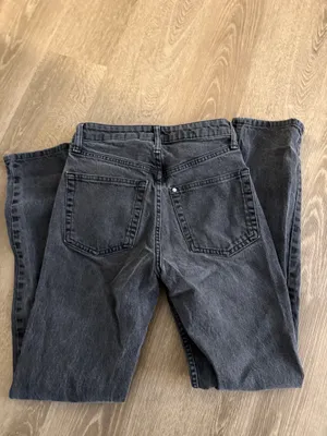 H&M Vintage Straight Jeans Black thumbnail 4