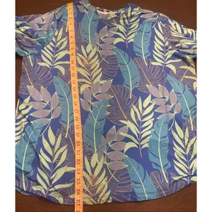 Realtree Fishing XL Tropical Leaf Print UPF Performance Shirt Blue Swim Boat thumbnail 7