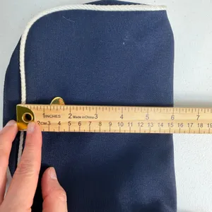 Vintage Christian Dior Parfums Cosmetic Make Up Bag Pouch Canvas Navy‎ Blue thumbnail 11