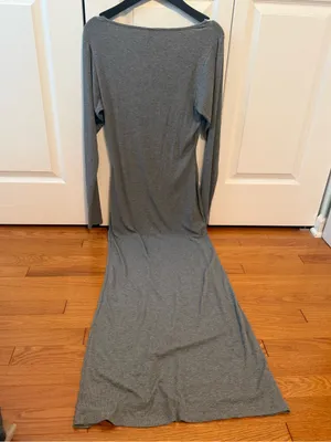 Skims Soft Lounge Long Sleeve Dress in Heather Gray thumbnail 3