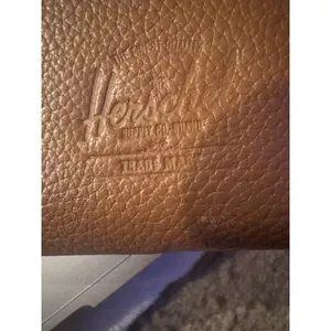 UNISEX HERSCHEL SUPPLY CO. Tan Brown Pebbled Leather RFID Zip Up Thomas Wallet thumbnail 8