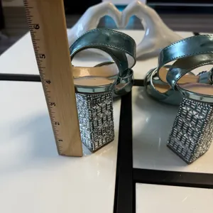 💎 Title Betsey Johnson SB-BEA Light Blue Rhinestone Block Heels ✨ Size 7M thumbnail 9