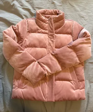 Abercrombie & Fitch Pink Velvet Puffer Coat thumbnail 1