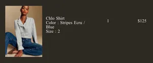 Sézane Chlo Shirt Stripes Ecru/Blue 34 thumbnail 3