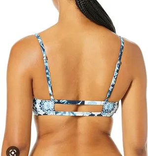 Rip Curl Blue and white patterned tie dye bikini top never worn thumbnail 4