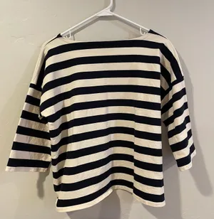 Striped Boxy 3/4 Sleeve Top thumbnail 2