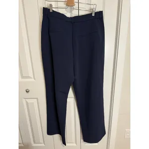 Abercrombie & Fitch Wide Leg High Rise Pleated Pants Size 16L/ 33 Blue 32.5 L thumbnail 6