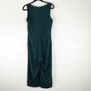 LULUS Emerald Green Knot Front V-Neck Side Pockets Flare Legs Jumpsuit Medium thumbnail 2