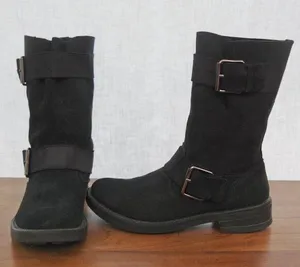 ALDO Italian Made Black Suede Engineer Style Boots US 7.5 EU 38 thumbnail 1