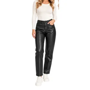 Abercrombie & Fitch Pants Womens Size 10 Black Faux Leather Curve Love High Rise thumbnail 13