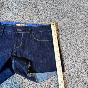 Paige Diego Dark Wash Denim Cut Off‎ Shorts Women 27 Low Rise Raw Hem WA643 thumbnail 6
