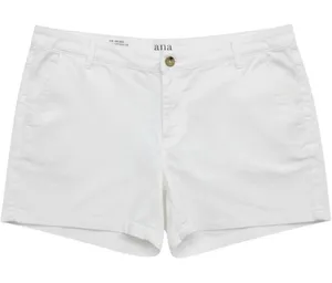 a.n.a. Mid-Rise Twill Short Womens 18 White Casual 5 Inch Inseam‎ Chino Summer thumbnail 1