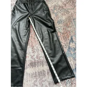 Abercrombie & Fitch NWT Vegan Leather 90s Straight Pant Ultra High Rise Black 27 thumbnail 13