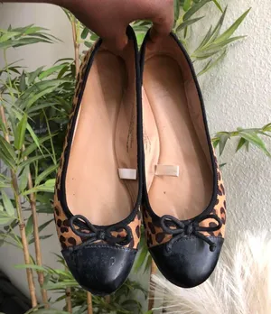 black brown cheetah leopard ballet flats bow-Size 8 thumbnail 2