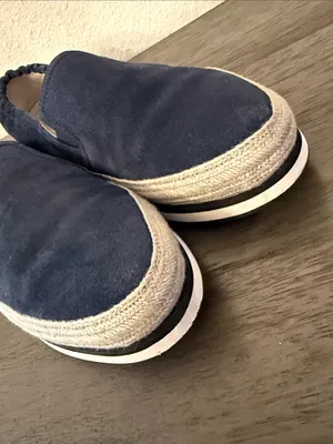 PRADA Navy Blue Suede Espadrille Platform Slip on Sneakers IT‎ 37 US 7 thumbnail 3