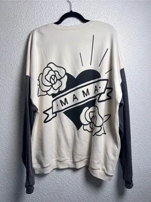 Brixton Phoenix Women’s Mama Tattoo Heart Oversized Sweatshirt Size L/XL thumbnail 3