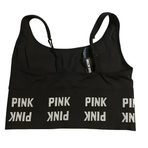 Victorias Secret Sz Medium Sports Bra Seamless Lightly Lined Black PINK Active thumbnail 3