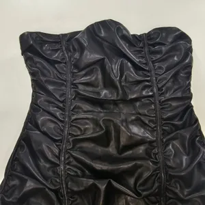 Superdown Lily Ruched Mini Dress in Black Small thumbnail 5