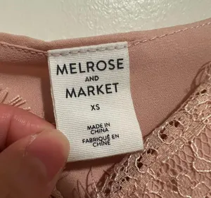 Blush Pink V Neck Lace Trim Cami Tank Top XSmall NWT thumbnail 7