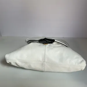 Vintage Aspects White Faux Leather Shoulder Bag Ruched Flap Y2K 90s Style thumbnail 8