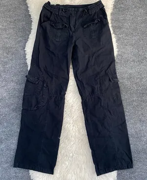 Brandy Melville Navy Blue Kim Cargo Pants Y2k Grunge Dark Academia Gorpcore thumbnail 1