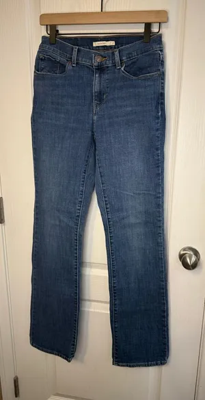 Women's Mid-Rise Blue Wide-Leg Jeans thumbnail 1
