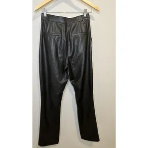 Abercrombie & Fitch Faux Leather Pants Women 6S Black Ultra High Rise Slit Hem thumbnail 6