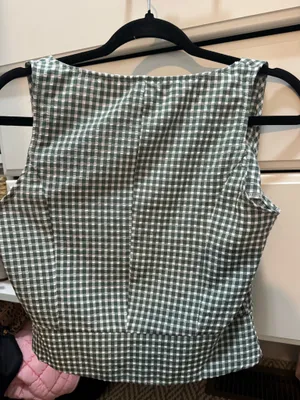SheIn Gingham Button up Top thumbnail 2