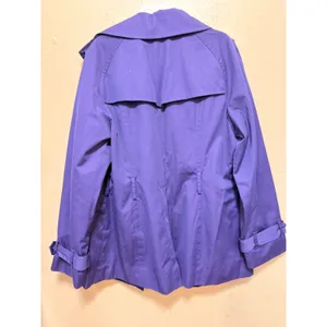 London Fog Womens‎ Purple Double Breasted Trench Coat Jacket Medium thumbnail 5