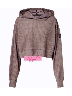 Alo Muse Hoodie Raisinette Heather Ribbed Violet Hood Sweater Hooded Sweatshirt thumbnail 5