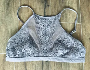 Victoria's Secret Bralette NWOT Medium Gray Lace Sexy thumbnail 1