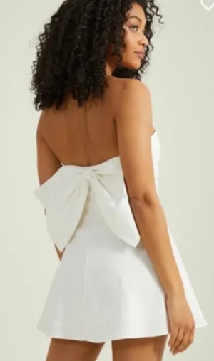 Altar’d state white mini bow dress NWT! thumbnail 1