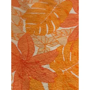 Lands End Womens Orange Tropical Floral Cotton Blend Short Sleeve Polo Shirt XL thumbnail 2