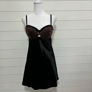 Thalia Sodi Black Cheetah Print Chemise Black&Brown Size‎ M thumbnail 10