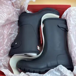 New Hunter Women's Navy Blue Original Short Back Adjustable Rain Boots Size 6 thumbnail 16