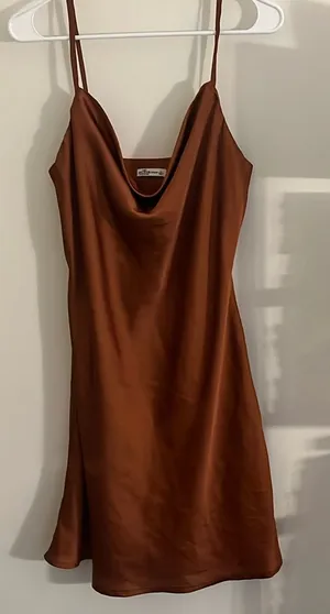 Hollister brown slip dress size L thumbnail 1
